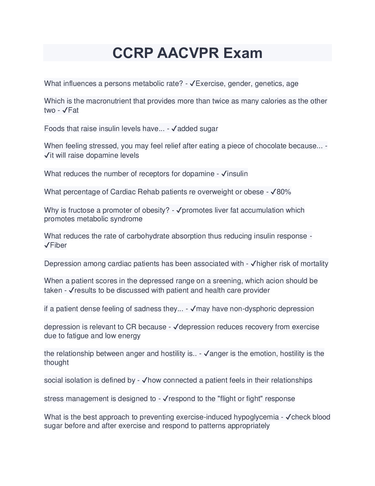 Preview image for CCRP AACVPR Exam (Latest 2023/2024) Download to Score A